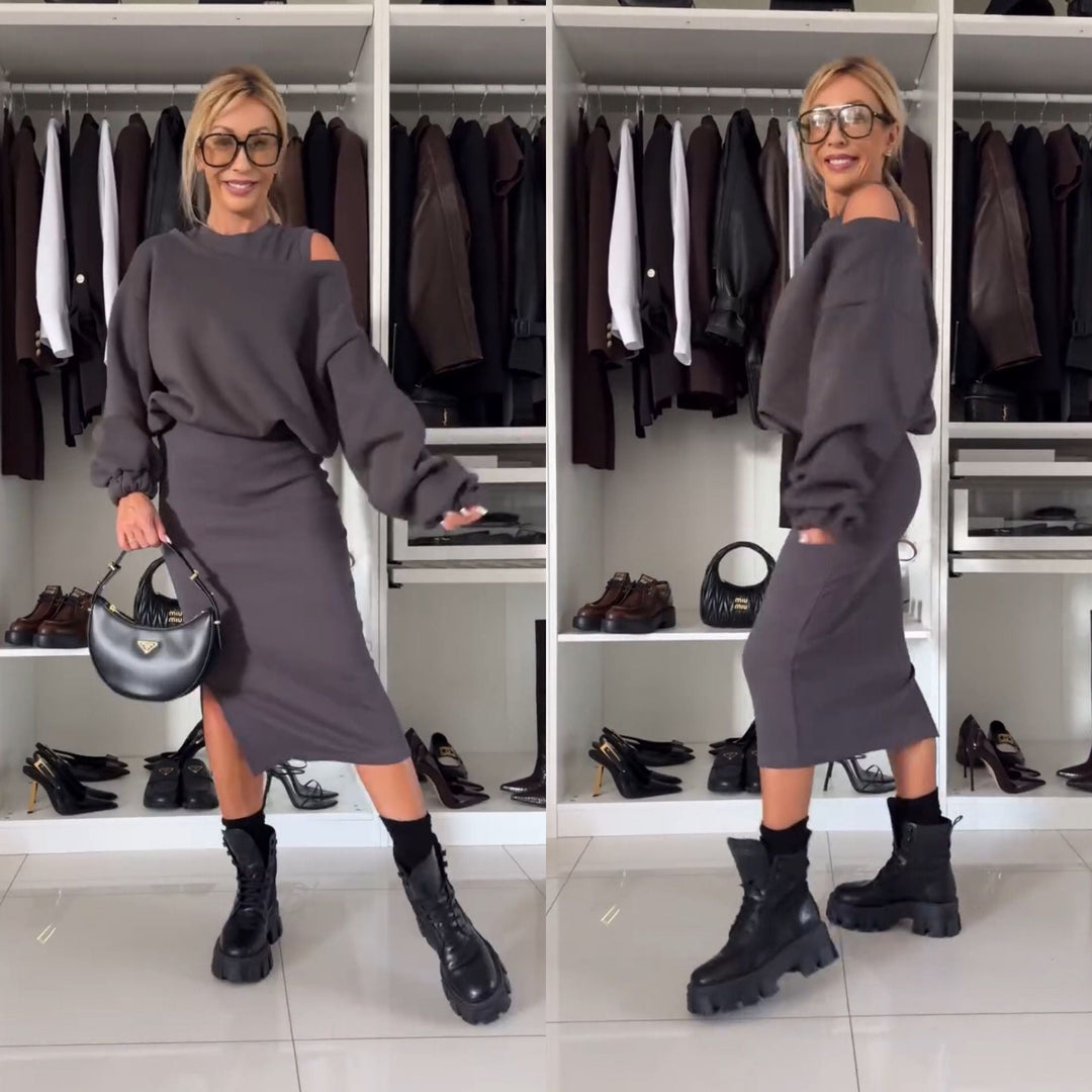 EB | Satz mit Cold Shoulder Top und Midi Rock