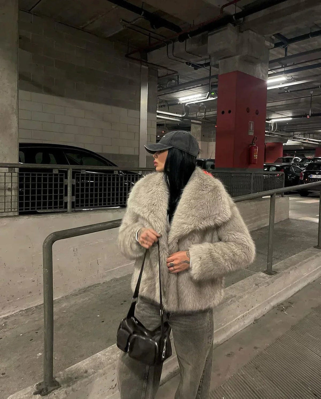 EB | Eleganter Pelz-Wintermantel Damen