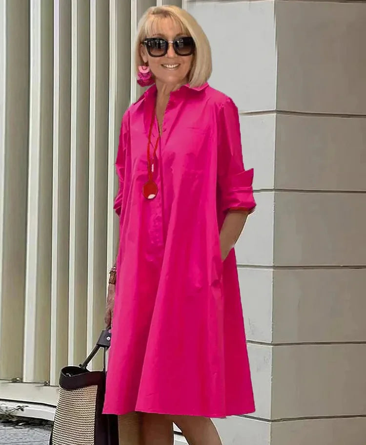 EB | Elegantes Mittelanges Kleid für Damen - Stilvolles Midi Kleid