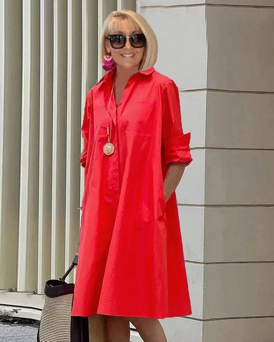 EB | Elegantes Mittelanges Kleid für Damen - Stilvolles Midi Kleid