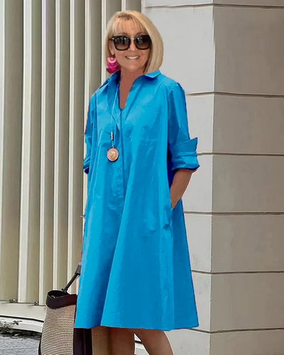 EB | Elegantes Mittelanges Kleid für Damen - Stilvolles Midi Kleid