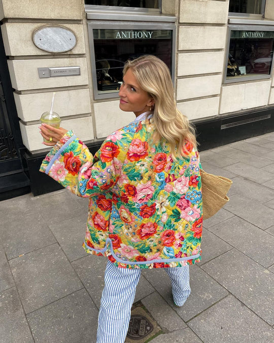 EB | Damen Langarm-Parka mit floralem Muster.