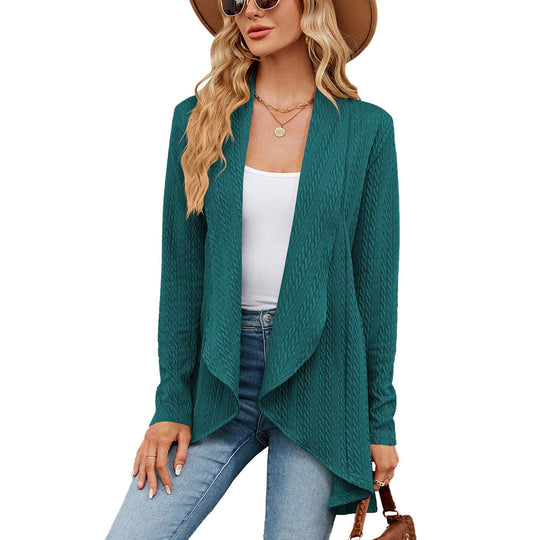 EB | Strick-cardigan Wasserfallkragen Entspannte Eleganz
