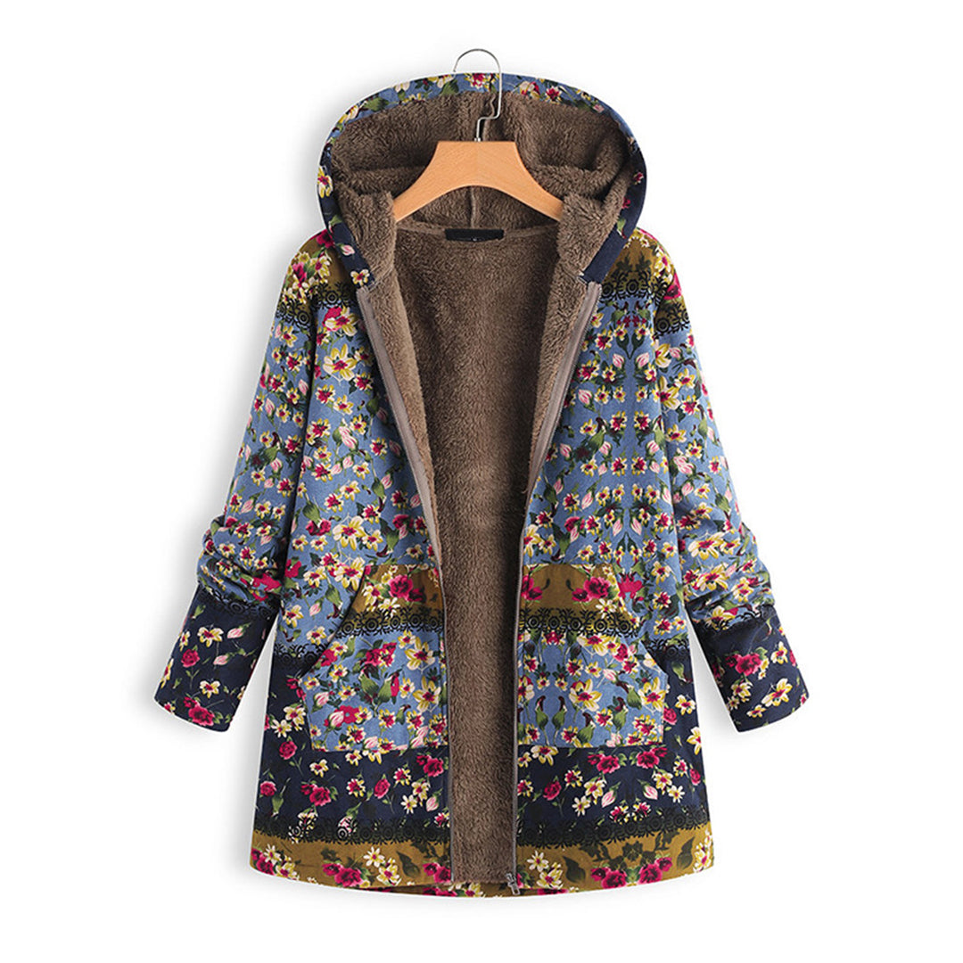 EB | Langer Damen Teddy Mantel mit Kapuze