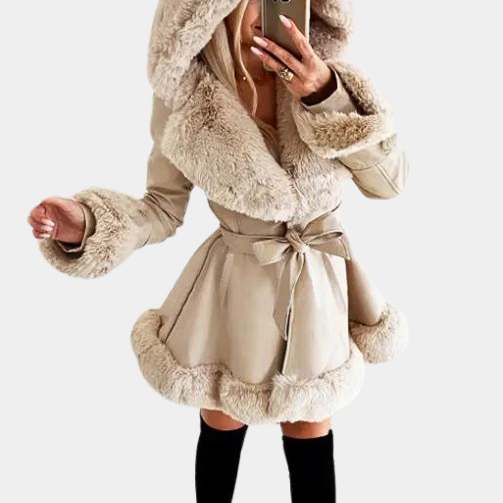 EB | Damen Stylische Warme Kapuzenwinterjacke