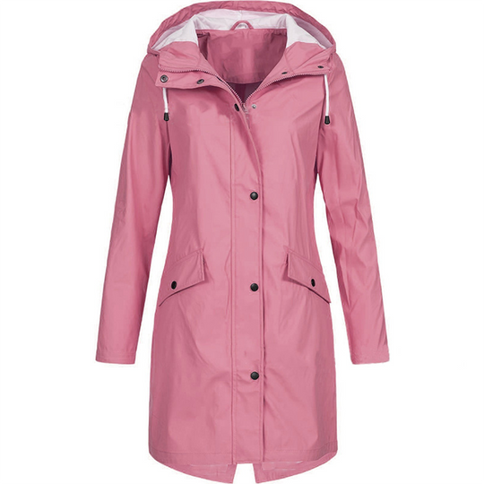 EB | Wasserdichte Lange Damenjacke mit Kapuze