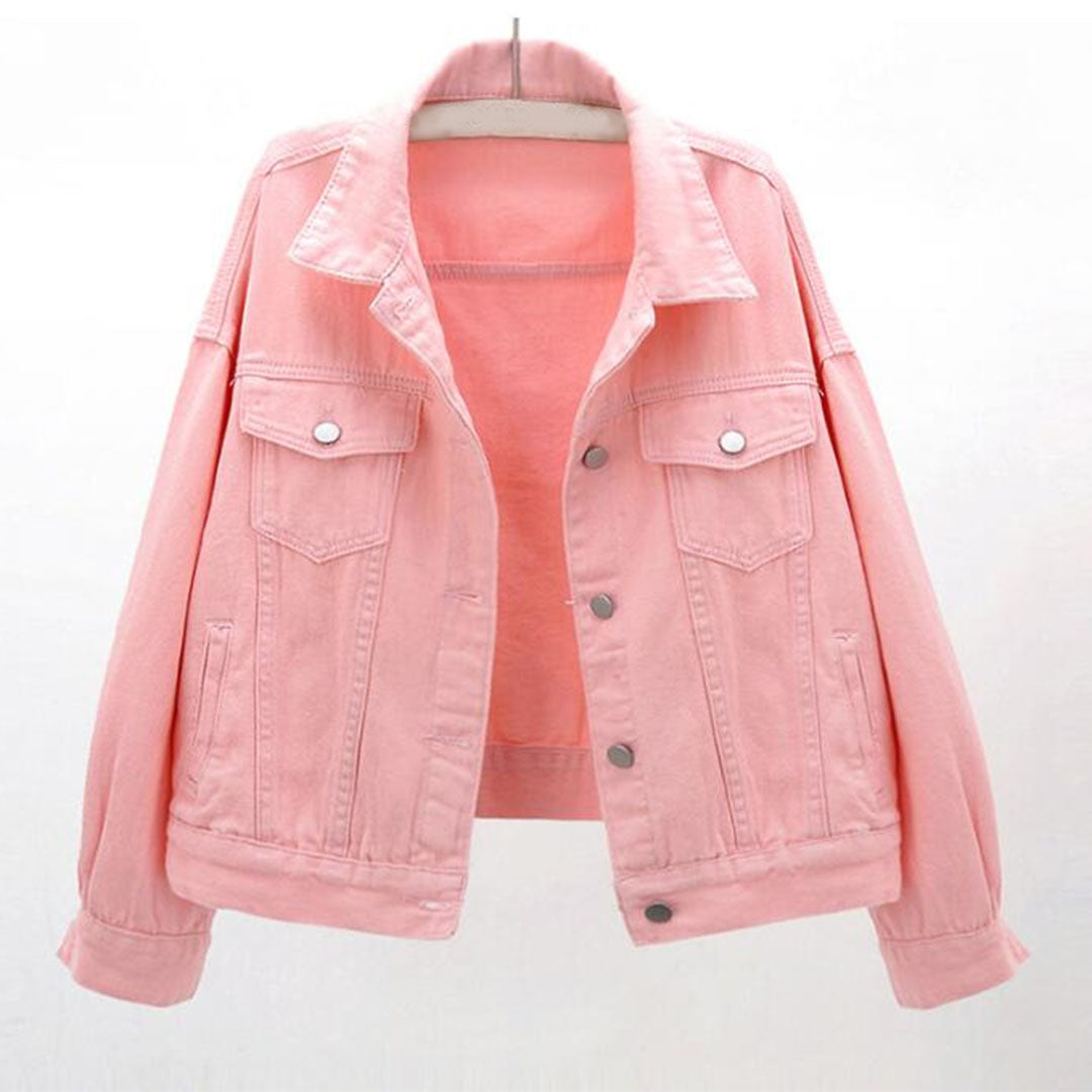 EB | Lässige Denimjacke Baumwolle Klassisch und Zeitlos