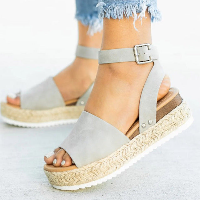 EB | Sandalen Damen Knöchelriemen Espadrille Schuhe für Den Sommer