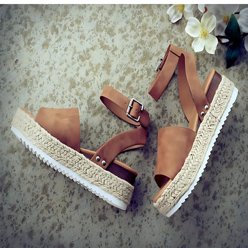 EB | Sandalen Damen Knöchelriemen Espadrille Schuhe für Den Sommer