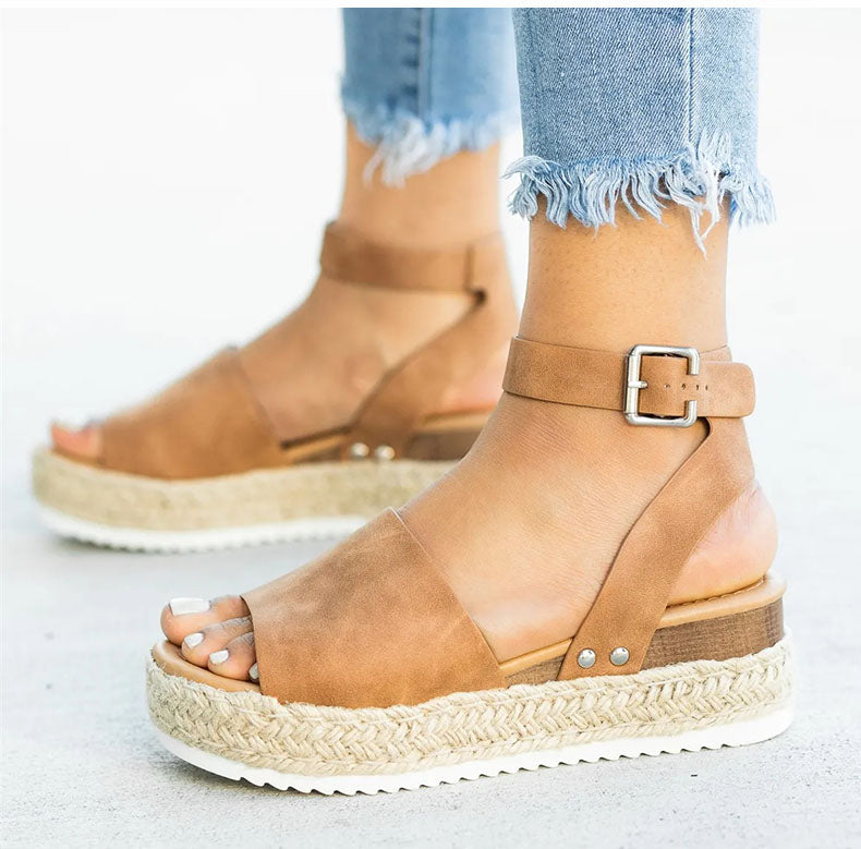 EB | Sandalen Damen Knöchelriemen Espadrille Schuhe für Den Sommer