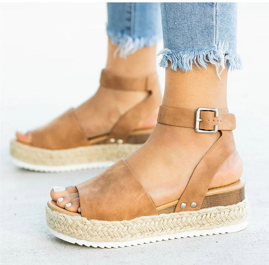 EB | Sandalen Damen Knöchelriemen Espadrille Schuhe für Den Sommer