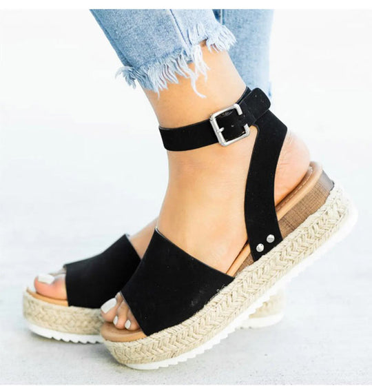 EB | Sandalen Damen Knöchelriemen Espadrille Schuhe für Den Sommer