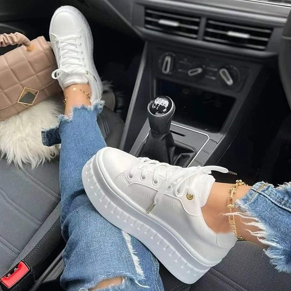 EB | bequeme Schnürschuhe mit dicker Sohle für Damen