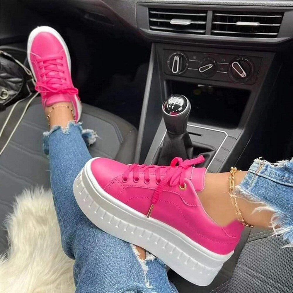 EB | bequeme Schnürschuhe mit dicker Sohle für Damen