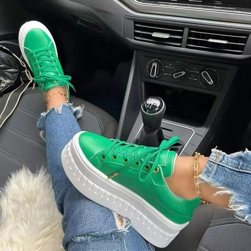 EB | bequeme Schnürschuhe mit dicker Sohle für Damen