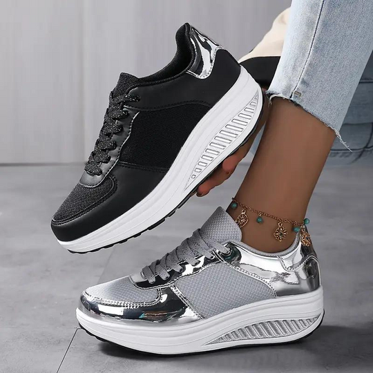 Plattform-Sneaker, Bequem, Schnürschuhe, Damenschuhe, Mesh-Sneaker EB