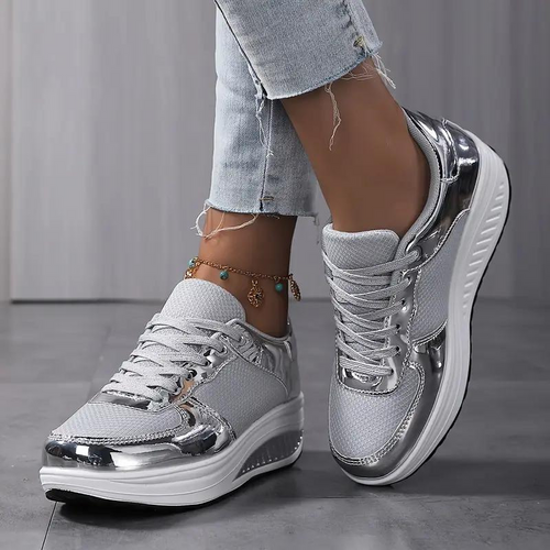 Plattform-Sneaker, Bequem, Schnürschuhe, Damenschuhe, Mesh-Sneaker EB