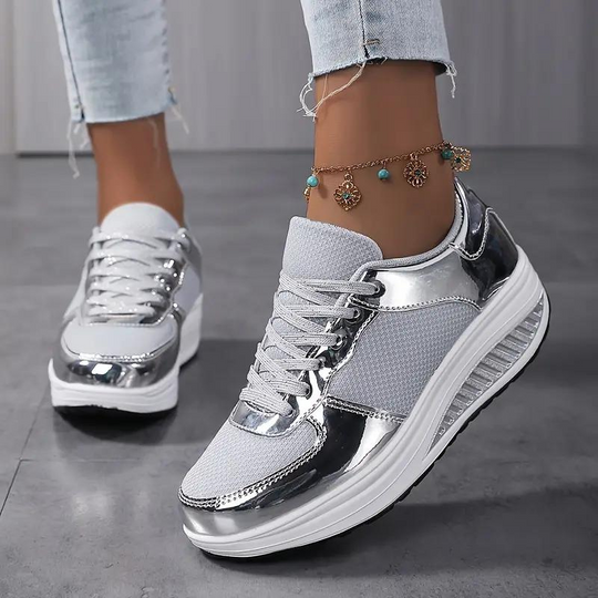 Plattform-Sneaker, Bequem, Schnürschuhe, Damenschuhe, Mesh-Sneaker EB