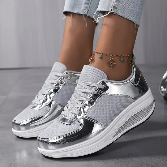Plattform-Sneaker, Bequem, Schnürschuhe, Damenschuhe, Mesh-Sneaker EB