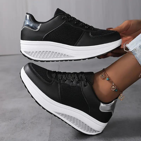 Plattform-Sneaker, Bequem, Schnürschuhe, Damenschuhe, Mesh-Sneaker EB
