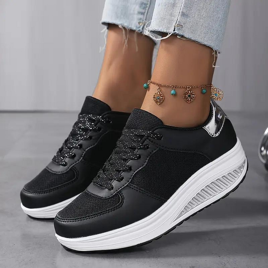 Plattform-Sneaker, Bequem, Schnürschuhe, Damenschuhe, Mesh-Sneaker EB