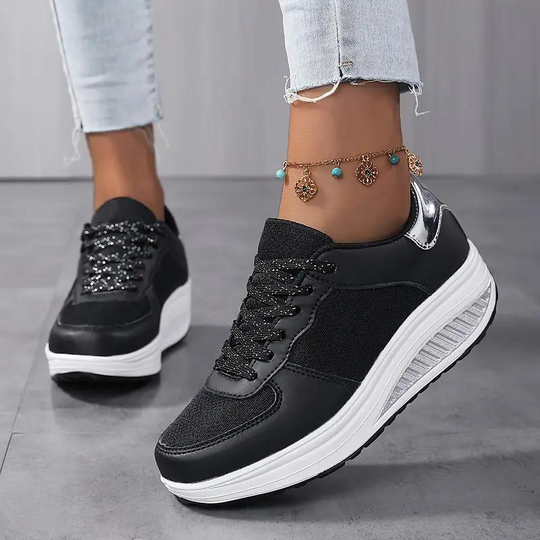 Plattform-Sneaker, Bequem, Schnürschuhe, Damenschuhe, Mesh-Sneaker EB