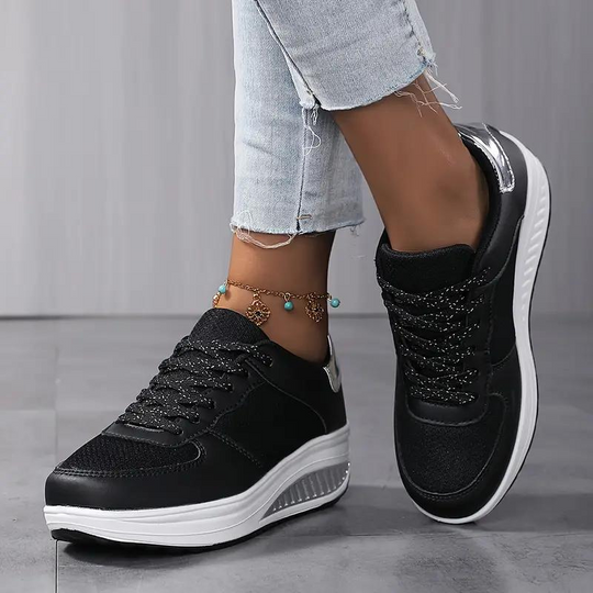 Plattform-Sneaker, Bequem, Schnürschuhe, Damenschuhe, Mesh-Sneaker EB