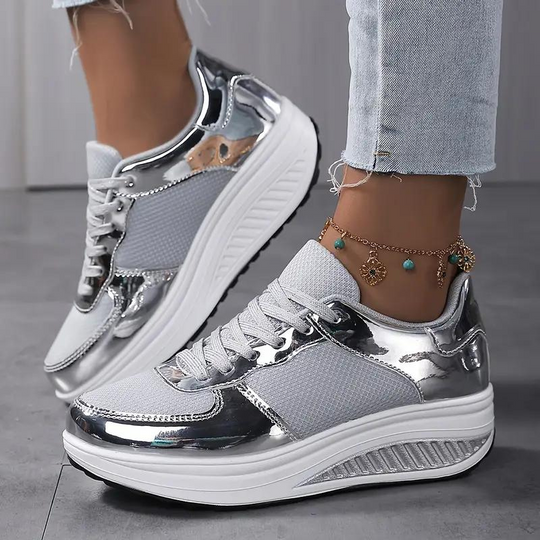 Plattform-Sneaker, Bequem, Schnürschuhe, Damenschuhe, Mesh-Sneaker EB