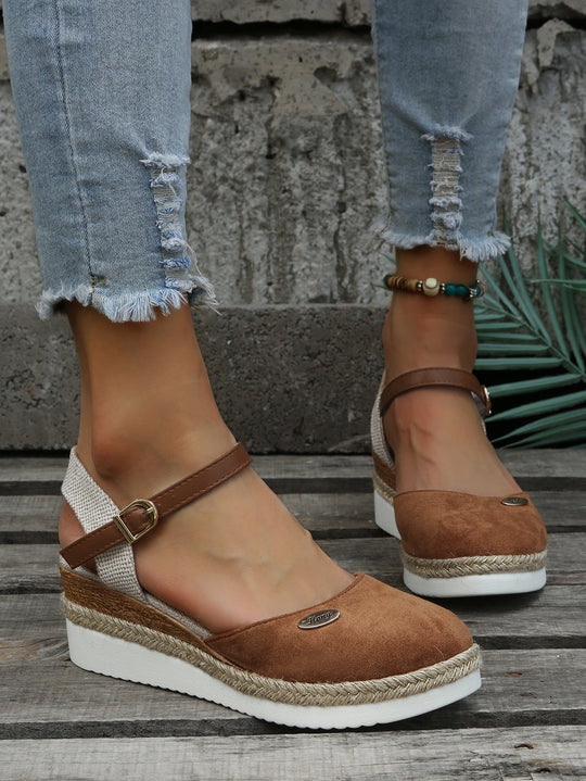 Plattformsandalen | Knöchelriemen | Orthopädisch | Espadrilles | Damensandalen EB
