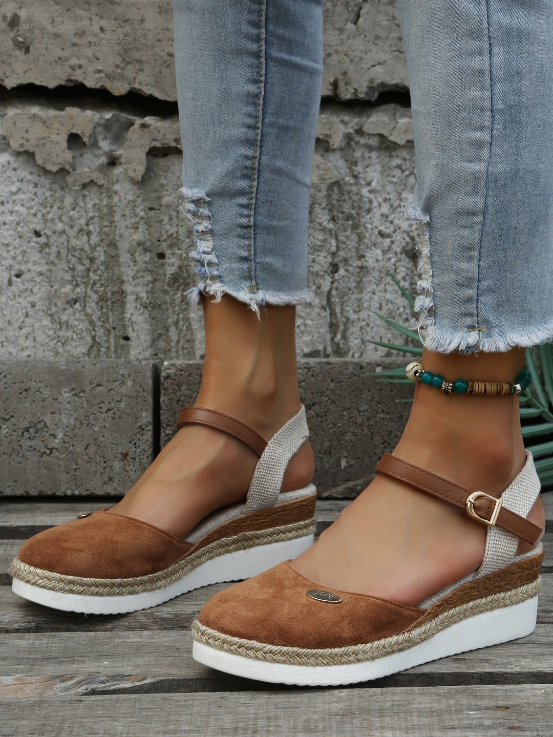 Plattformsandalen | Knöchelriemen | Orthopädisch | Espadrilles | Damensandalen EB