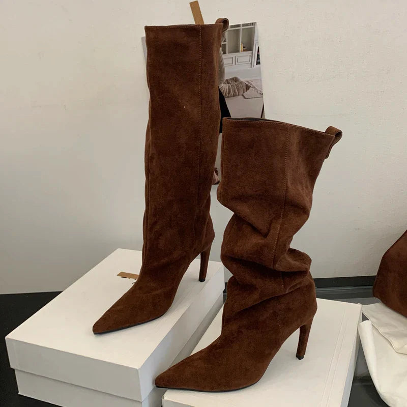 EB | Spitz zulaufende Kniehohe Stiefel für Damen – Schick & Stilvoll