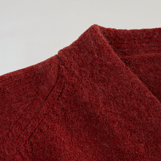EB | Damen Wolljacke mit V-Ausschnitt und Knopfverschluss
