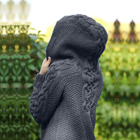 EB | Strick Cardigan mit Kapuze und Taschen Acryl Komfortabel und Warm