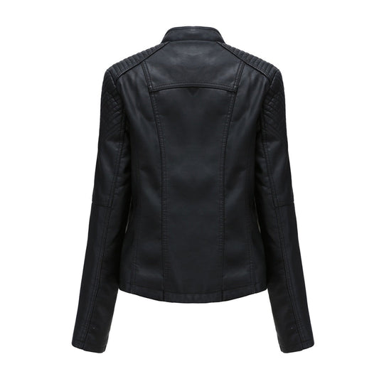 EB | Lederjacke - Biker-Stil & Asymmetrischer Reißverschluss mit Breitem Revers