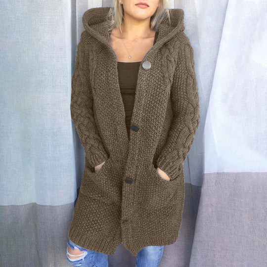 EB | Strick Cardigan mit Kapuze und Taschen Acryl Komfortabel und Warm