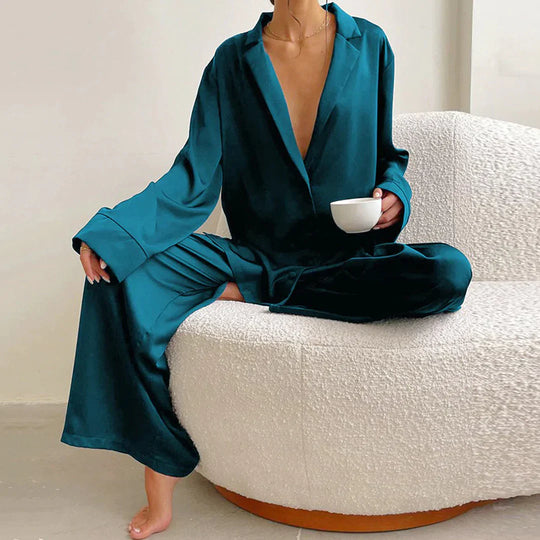 EB | Satin PyjamA-Satz mit Weitem Hose