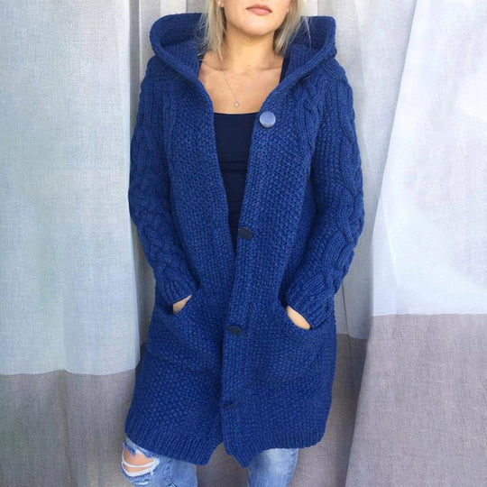 EB | Strick Cardigan mit Kapuze und Taschen Acryl Komfortabel und Warm