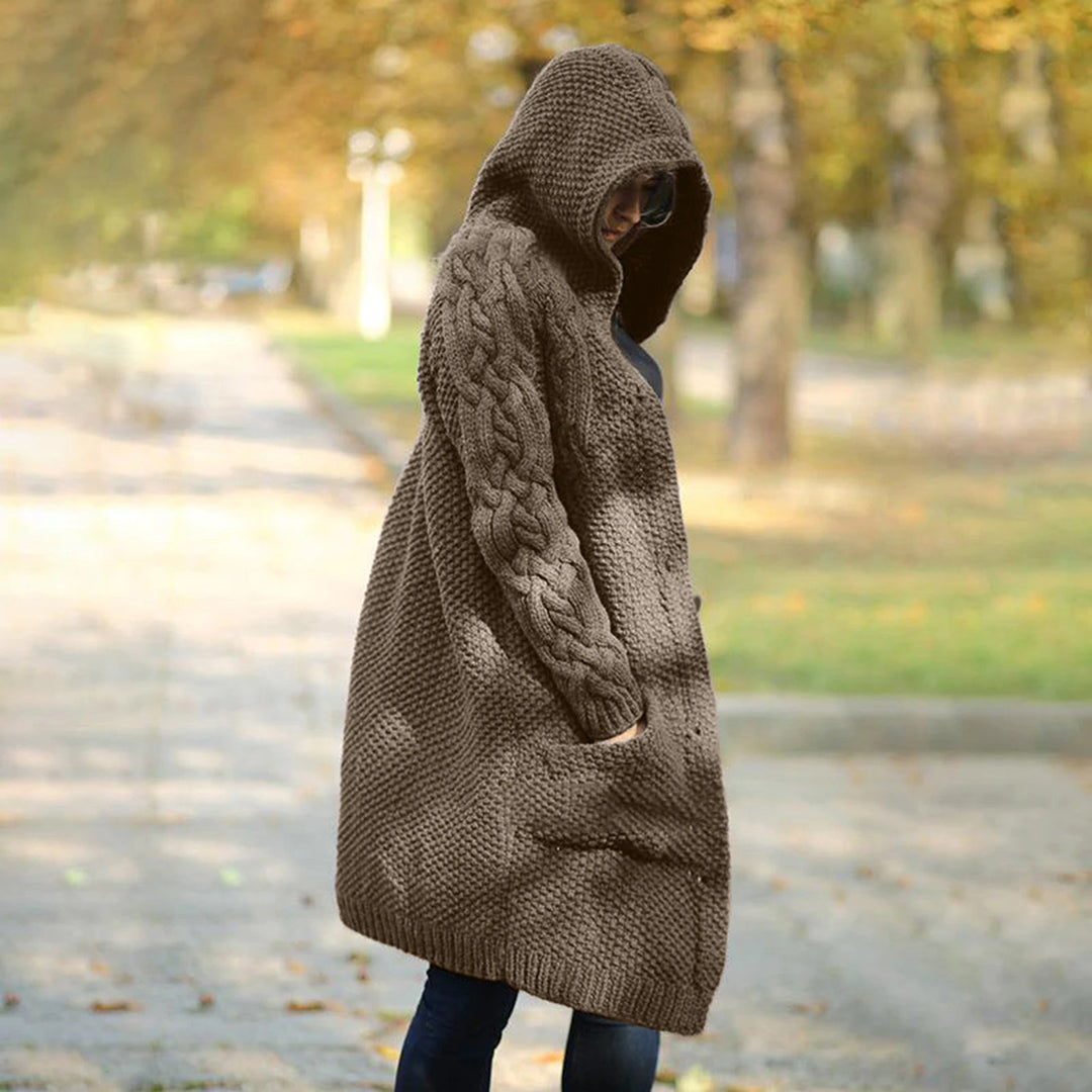 EB | Strick Cardigan mit Kapuze und Taschen Acryl Komfortabel und Warm