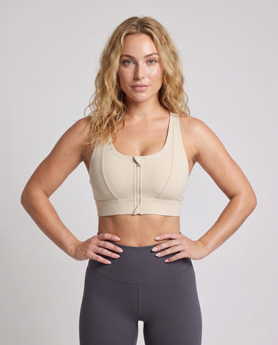 Damen Sport-BH mit durchgehendem Reißverschluss und optimaler Stützkraft Heidi-Mode
