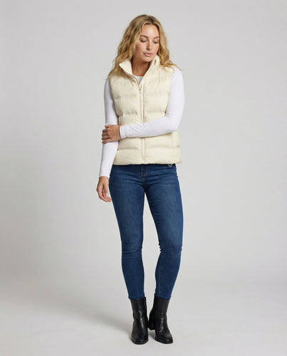 Damen Daunenweste mit hohem Kragen und Komfort-Fit EB