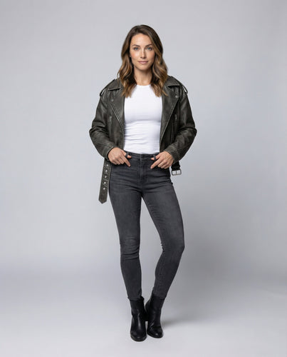 EB | Leder Bikerjacke für Frauen