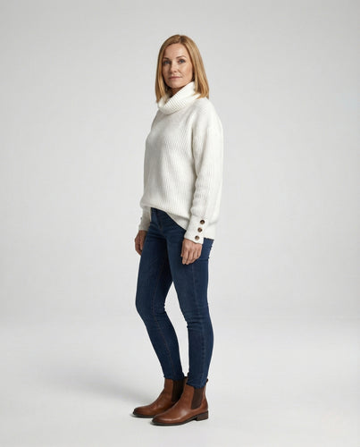EB | Knopfmanschette Rollkragenpullover