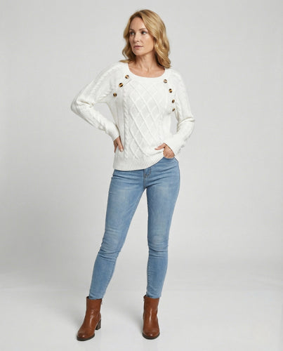 EB | Eleganter Pullover mit Knopfdetails