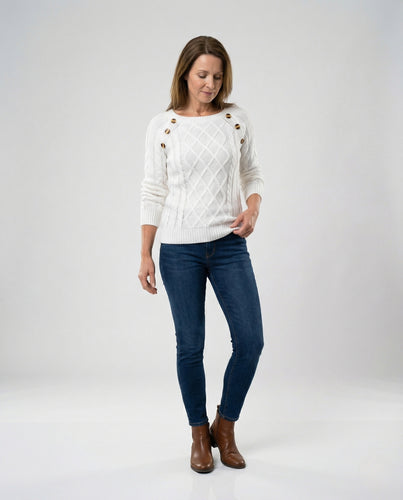 EB | Casual Pullover Top mit Rundhalsausschnitt
