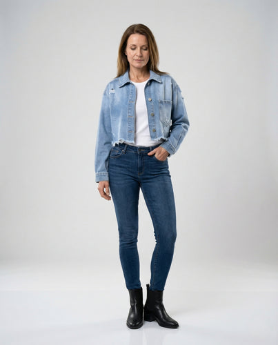 Damen Jeansjacke mit klassischem Kragen