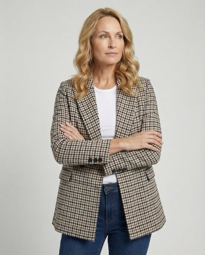 Damen Karierter Blazer mit lässiger Passform