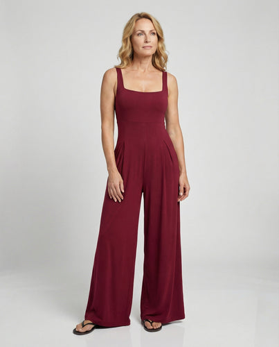 Eleganter Jumpsuit Damen ärmellos mit weitem Bein