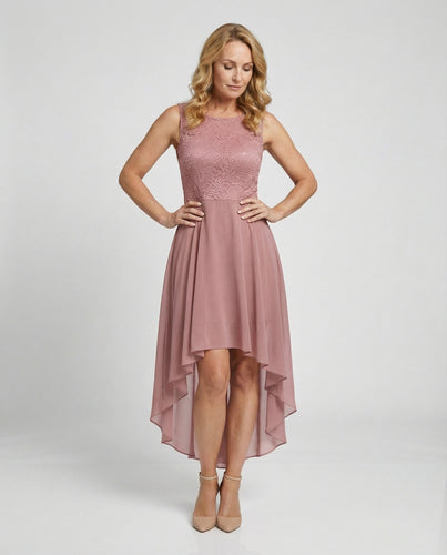 Abendkleid elegant aus Chiffon mit Spitze