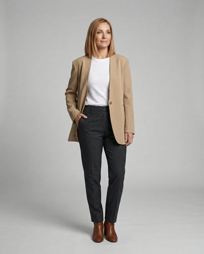 Damen Longblazer mit V Ausschnitt
