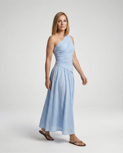 Damen Abendkleid One Shoulder Maxi